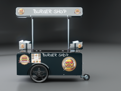 移動式フードカート バーガー ショップ 3Dモデル