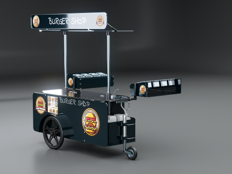 移動式フードカート バーガー ショップ 3Dモデル