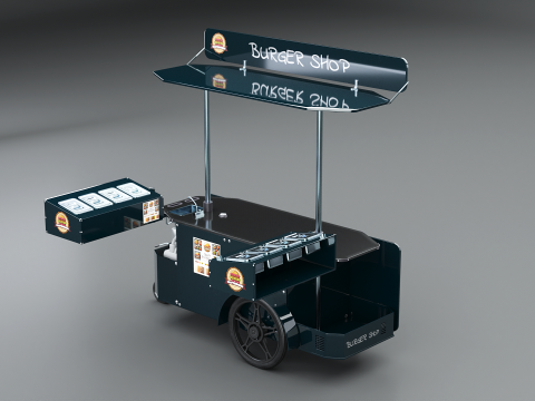 移動式フードカート バーガー ショップ 3Dモデル