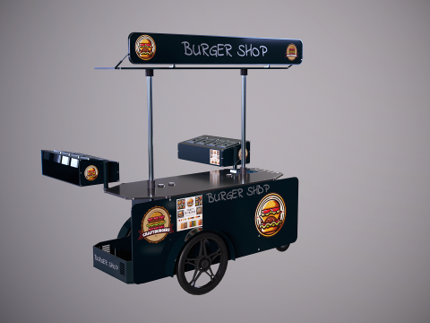 移動式フードカート バーガー ショップ 3Dモデル