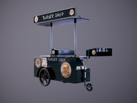 移動式フードカート バーガー ショップ 3Dモデル