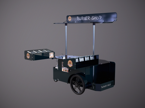 移動式フードカート バーガー ショップ 3Dモデル