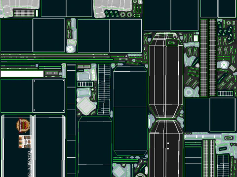 Negozio di hamburger con carrello portavivande mobile Modello 3D