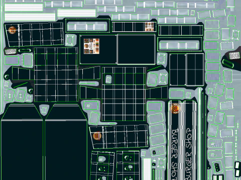 Negozio di hamburger con carrello portavivande mobile Modello 3D