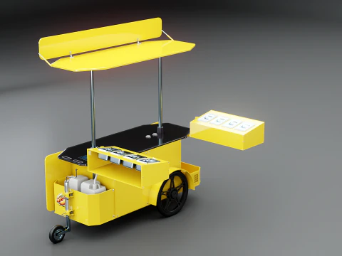 Mobile Food Cart Hot-Dog 3D Model