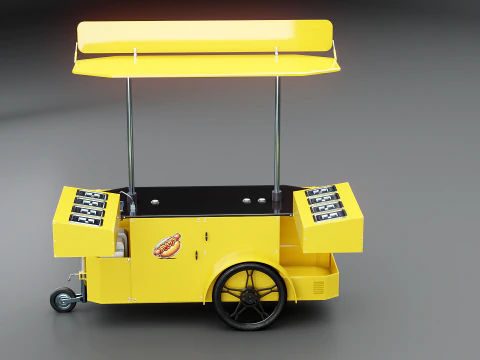 Mobile Food Cart Hot-Dog 3D Model