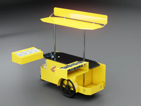 Mobile Food Cart Hot-Dog 3D Model