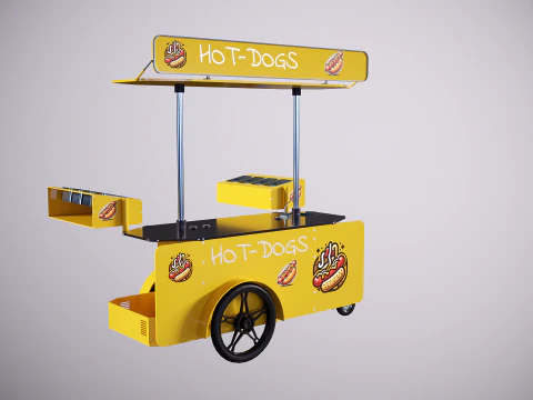 Mobile Food Cart Hot-Dog 3D Model