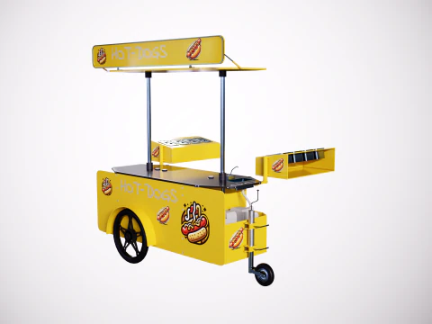 Mobile Food Cart Hot-Dog 3D Model