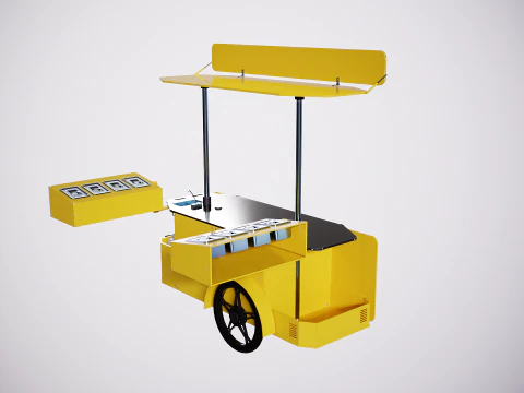 Mobile Food Cart Hot-Dog 3D Model