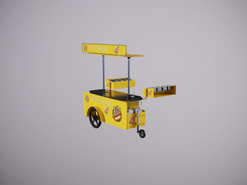 Mobile Food Cart Hot-Dog 3D Model