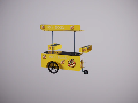 Mobile Food Cart Hot-Dog 3D Model