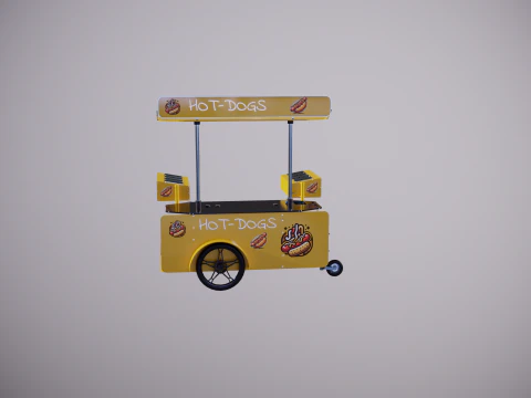 Mobile Food Cart Hot-Dog 3D Model