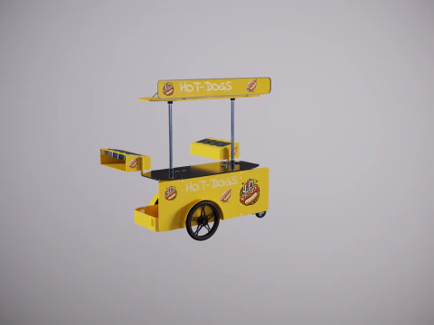 Mobile Food Cart Hot-Dog 3D Model