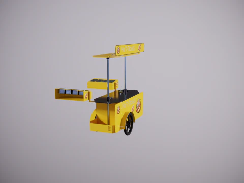 Mobile Food Cart Hot-Dog 3D Model