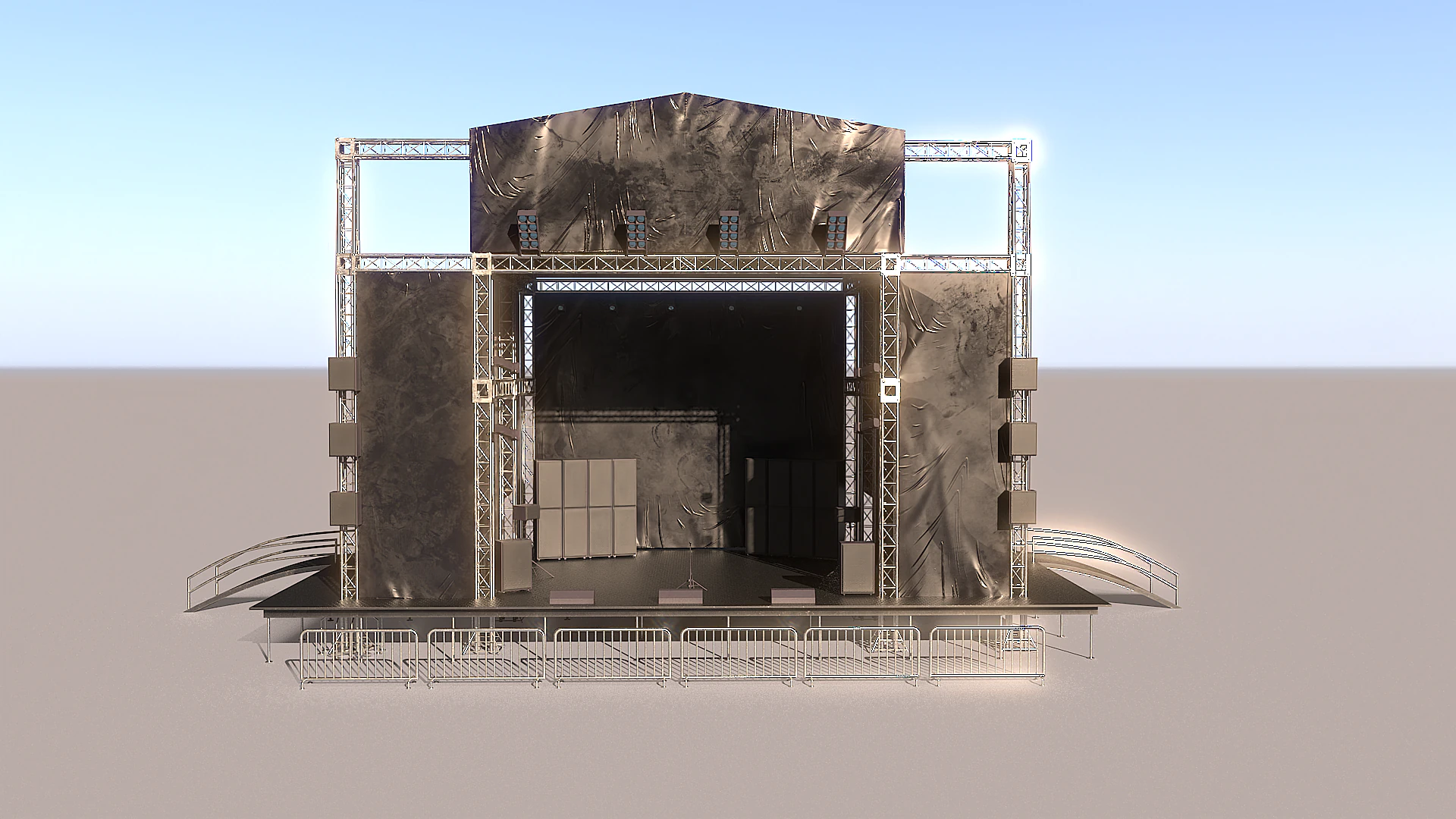 Outdoor Concert Stage 3D Model .c4d .max .obj .3ds .fbx .stl .blend 