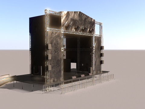 Scena koncertowa na świeżym powietrzu Model 3D