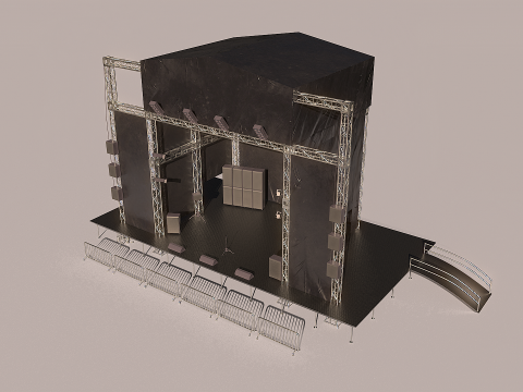 Scena koncertowa na świeżym powietrzu Model 3D