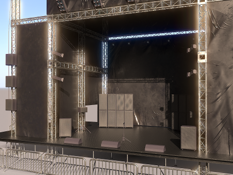 Scena koncertowa na świeżym powietrzu Model 3D