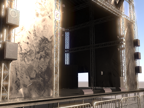 Scena koncertowa na świeżym powietrzu Model 3D