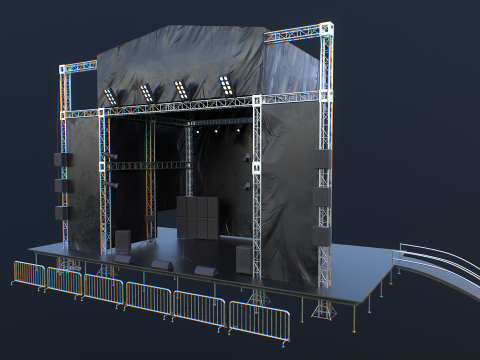 Scena koncertowa na świeżym powietrzu Model 3D