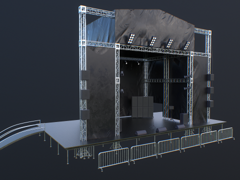 Scena koncertowa na świeżym powietrzu Model 3D