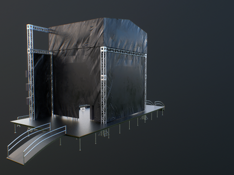 Scena koncertowa na świeżym powietrzu Model 3D