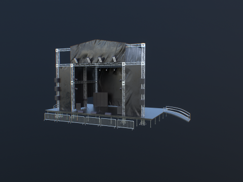 Scena koncertowa na świeżym powietrzu Model 3D