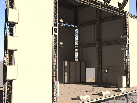 Scena koncertowa na świeżym powietrzu Model 3D