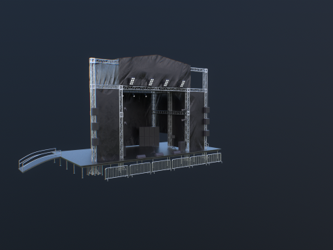 Scena koncertowa na świeżym powietrzu Model 3D