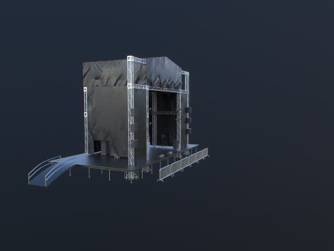 Scena koncertowa na świeżym powietrzu Model 3D