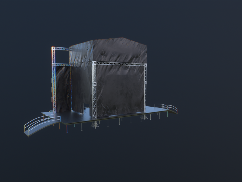 Scena koncertowa na świeżym powietrzu Model 3D