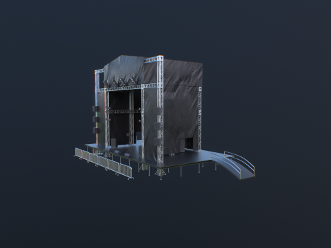 Scena koncertowa na świeżym powietrzu Model 3D