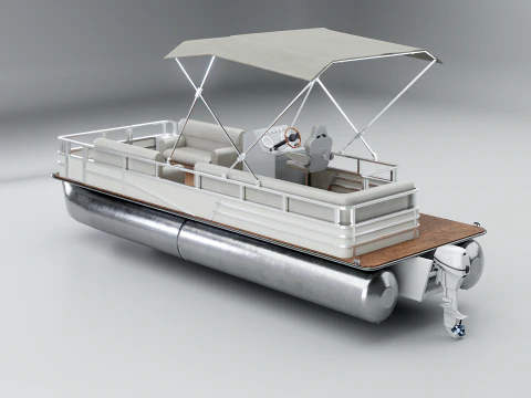 Pontoon Boat Short 3D Model