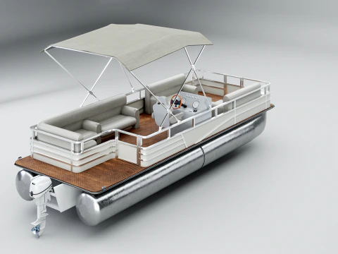 Pontoon Boat Short 3D Model
