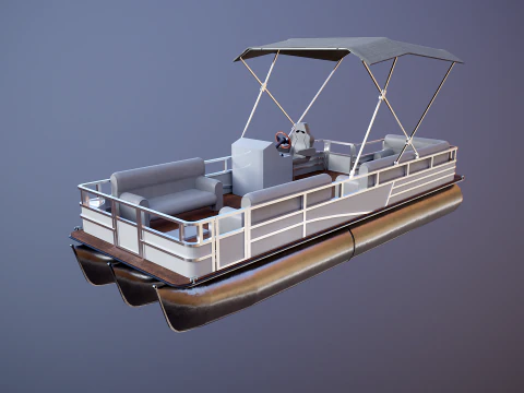 Pontoon Boat Short 3D Model