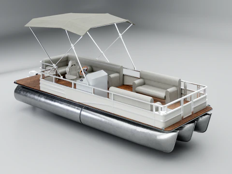 Pontoon Boat Short 3D Model
