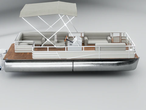 Pontoon Boat Short 3D Model