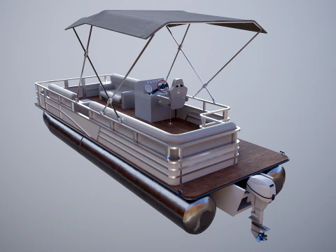 Pontoon Boat Short 3D Model