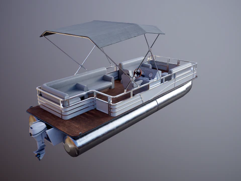 Pontoon Boat Short 3D Model