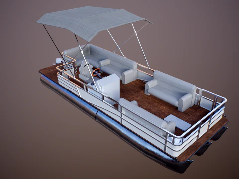 Pontoon Boat Short 3D Model