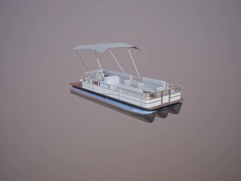 Pontoon Boat Short 3D Model
