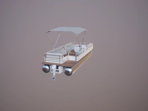 Pontoon Boat Short 3D Model