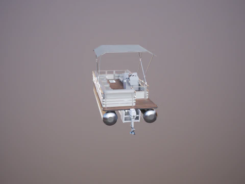 Pontoon Boat Short 3D Model
