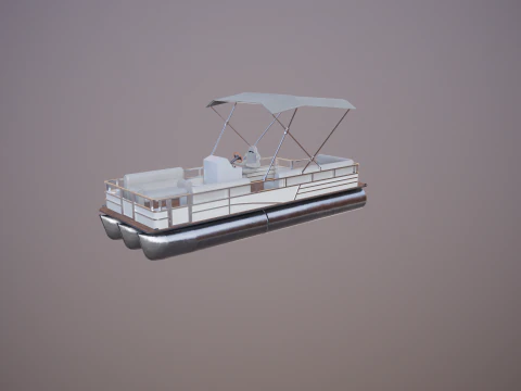Pontoon Boat Short 3D Model