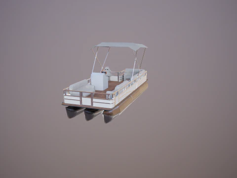 Pontoon Boat Short 3D Model