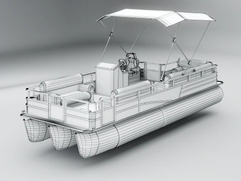 Pontoon Boat Short 3D Model