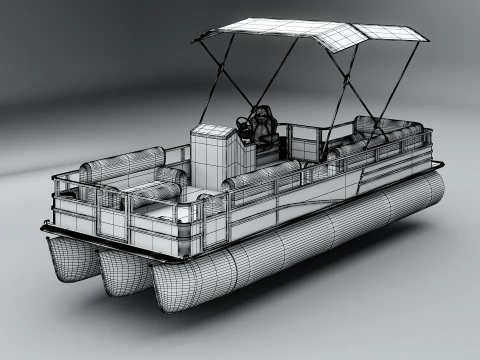 Pontoon Boat Short 3D Model