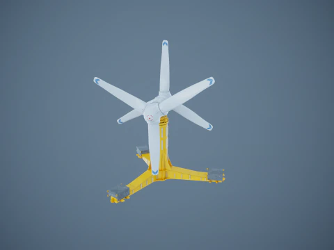 Doppia turbina per l'energia delle maree Modello 3D