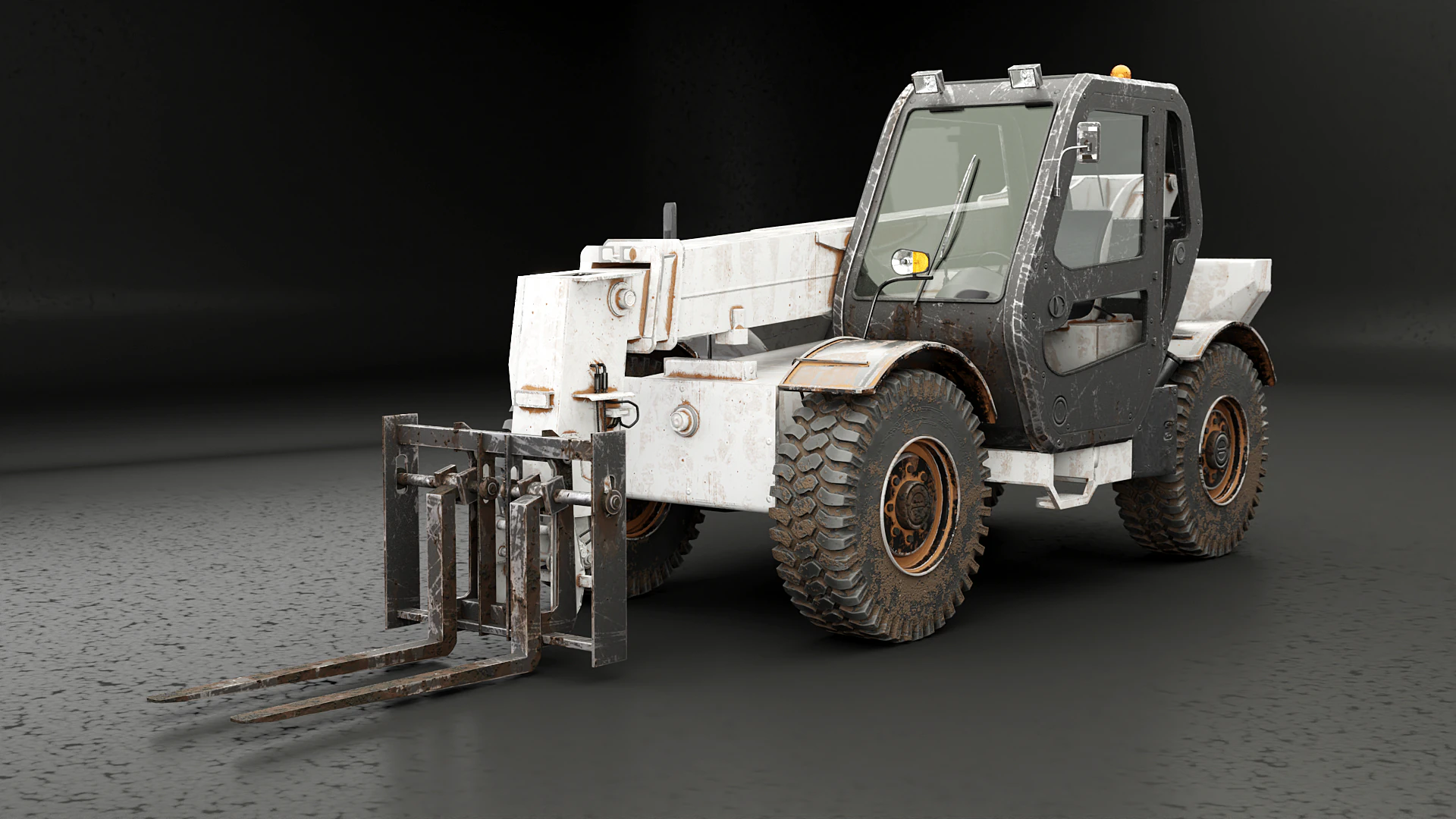 Used Telescopic Handler Forklift 3D Model .c4d .max .obj .3ds .fbx .stl .blend 